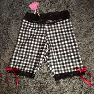 Black and White Checkered Women Shorts